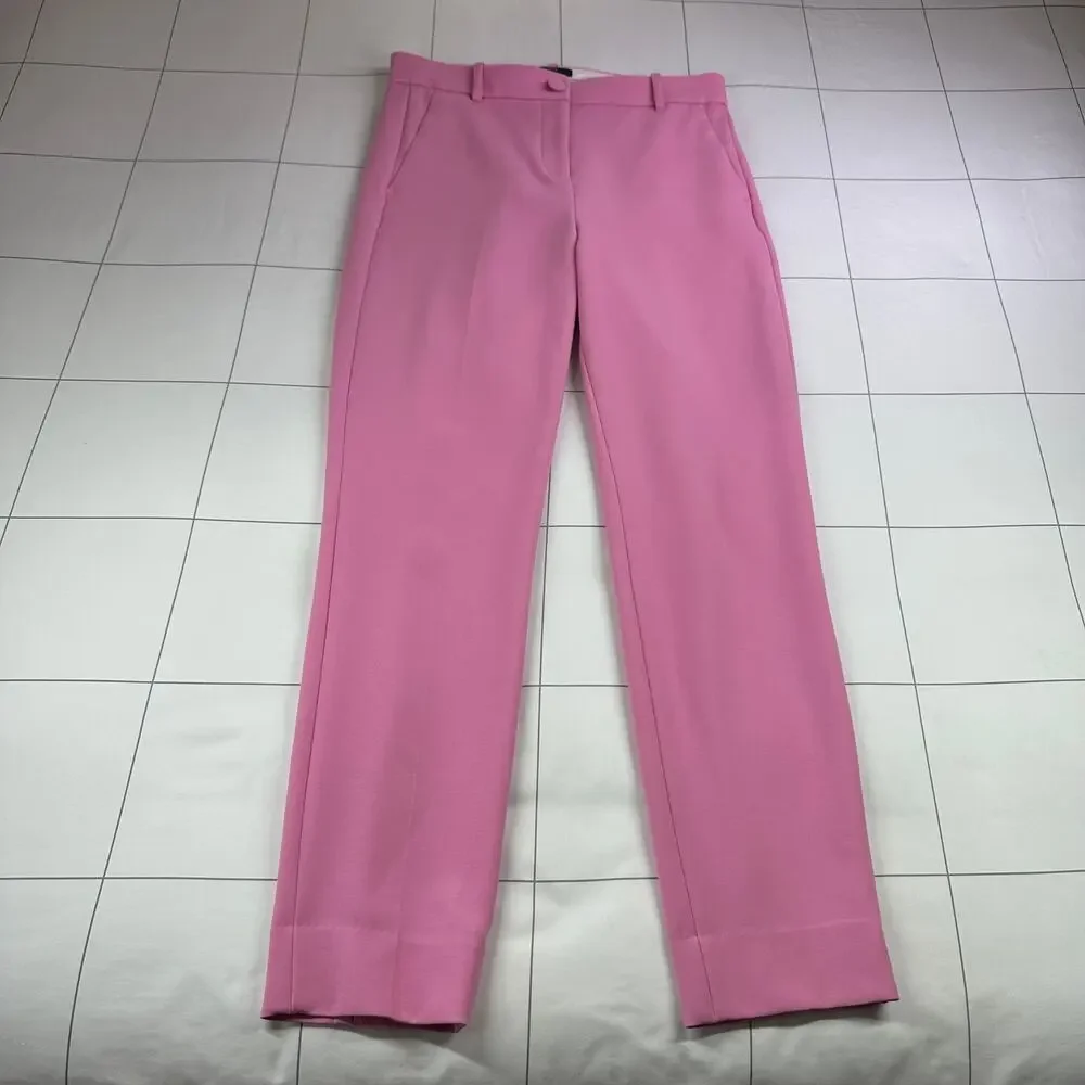 J. Crew Pants Women 8 Tall Pink High Rise Cameron Trouser Classic Solid Business